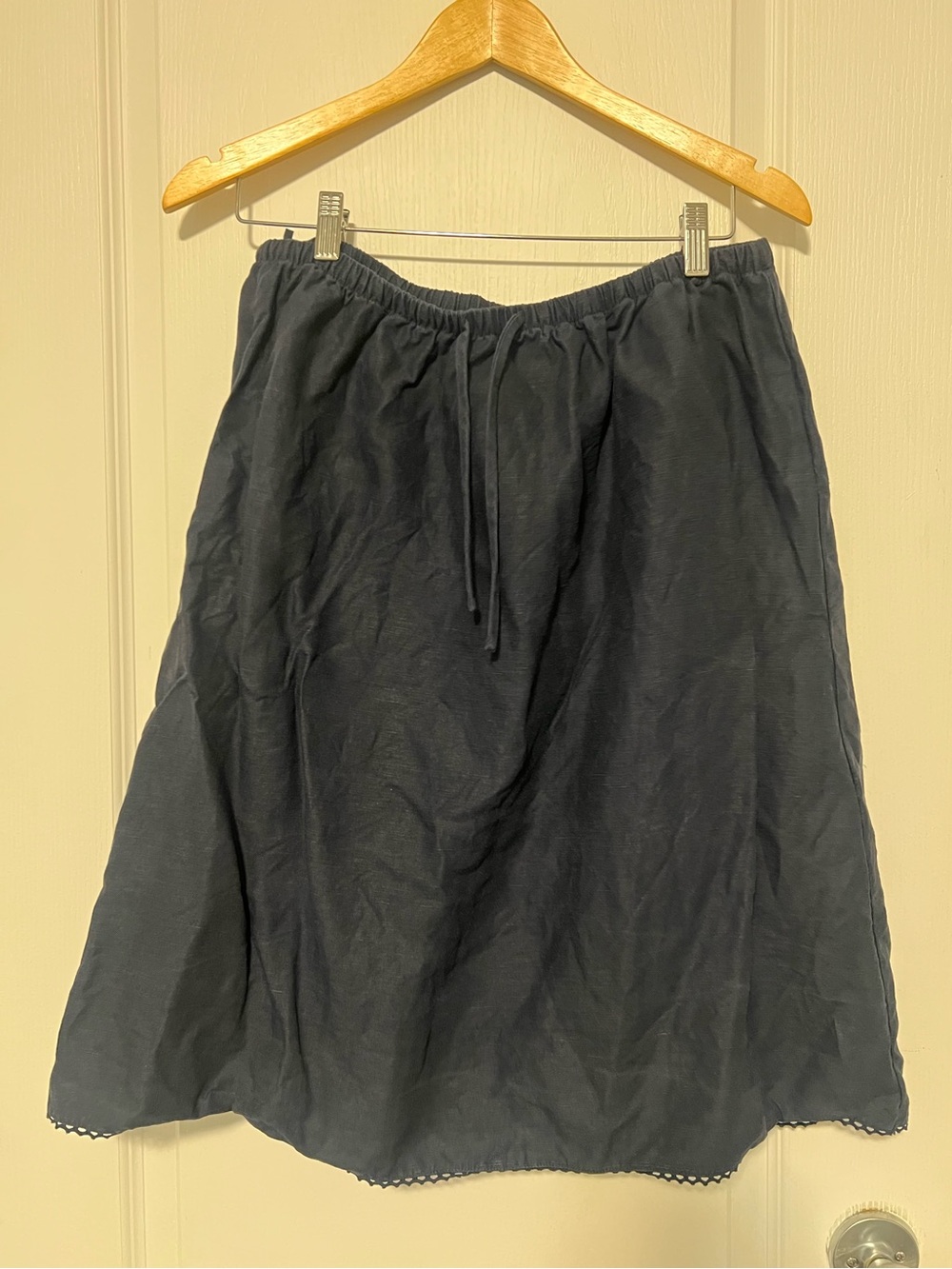 Aritzia Wilfred Levity Linen blend A-Line Drawstring midi Skirt